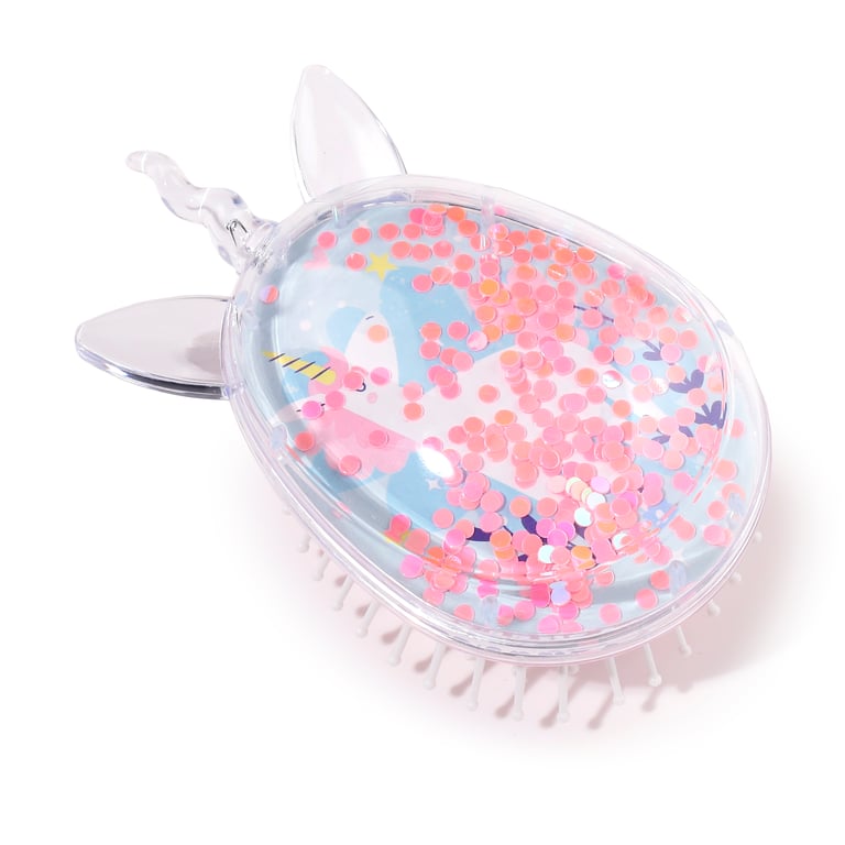 Glitter Shaped Hair Brush - Unicorn Magic Plastic and PVC Glitter Design