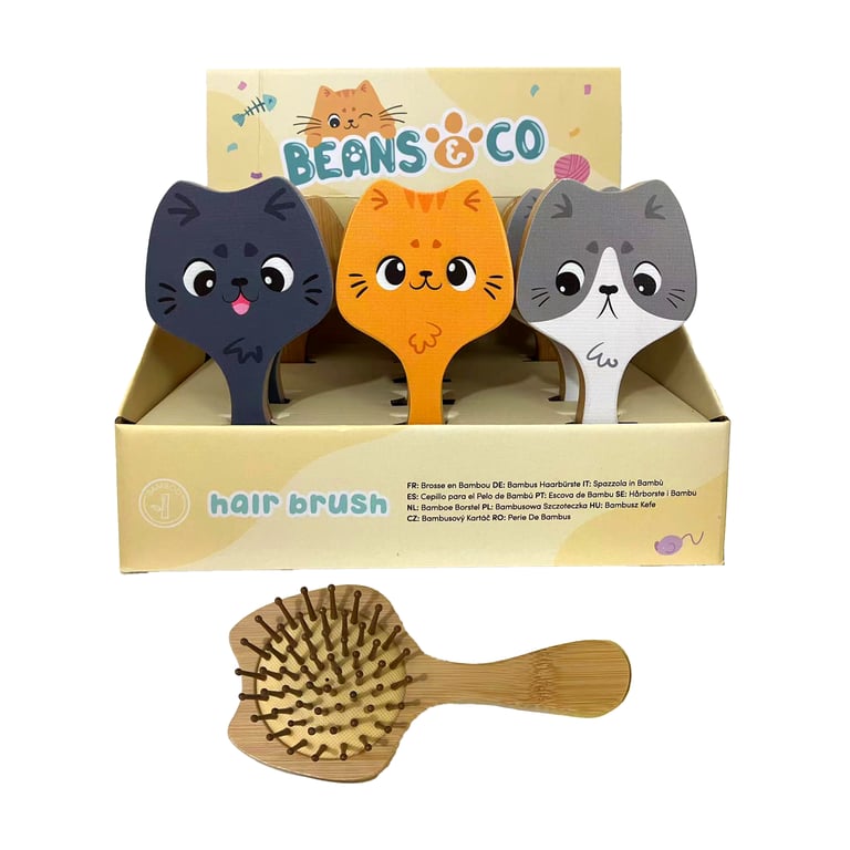 Bamboo Shaped Hair Brush - Sustainable Grooming Tool for Cats and Humans