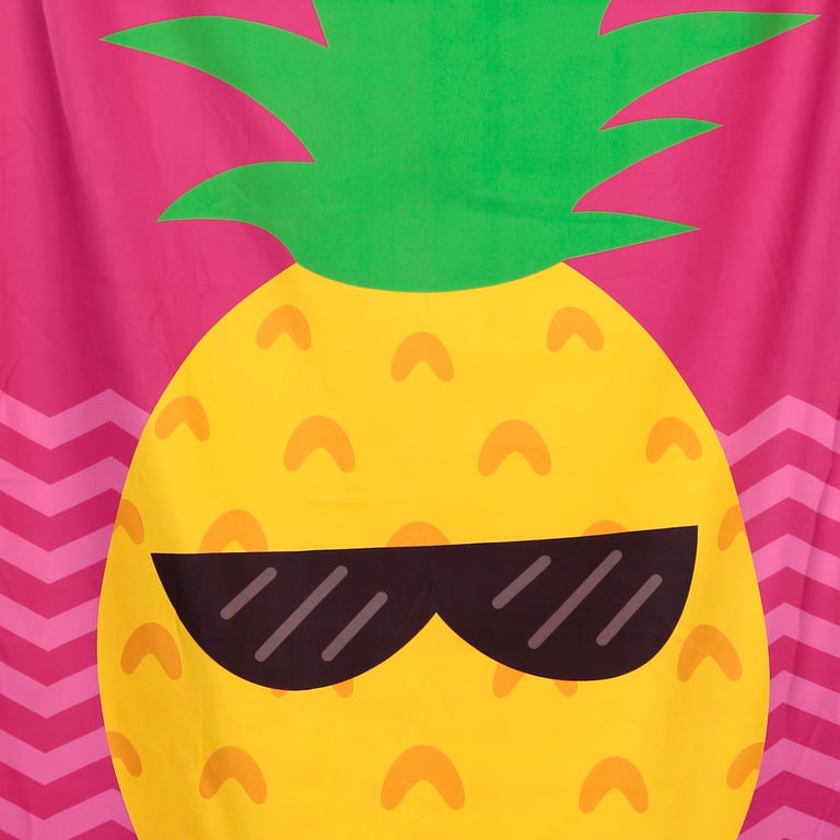 Microfibre Beach Towel - Good Vibes Pineapple, 90 Polyester and Acrylic Free