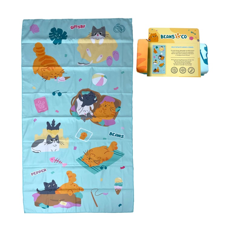 Microfibre Beach Towel by Beans & Co - Quick-Drying and Soft Polyester Blend