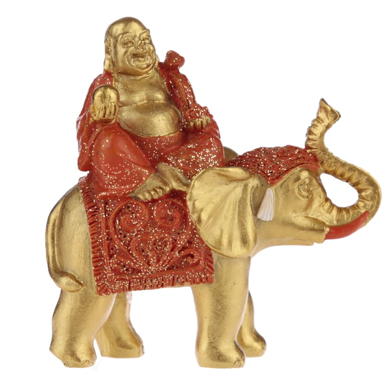 Resin Miniature Buddha and Elephant Collectible Home Decoration