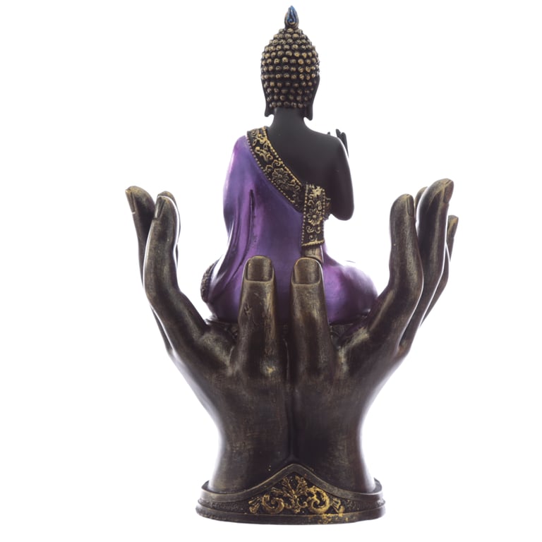 Resin Protector Buddha Statue - Purple & Black Home Decor Art