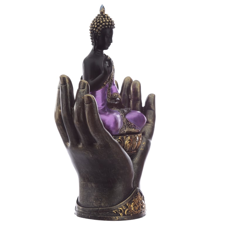Resin Protector Buddha Statue - Purple & Black Home Decor Art