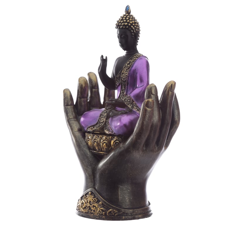 Resin Protector Buddha Statue - Purple & Black Home Decor Art