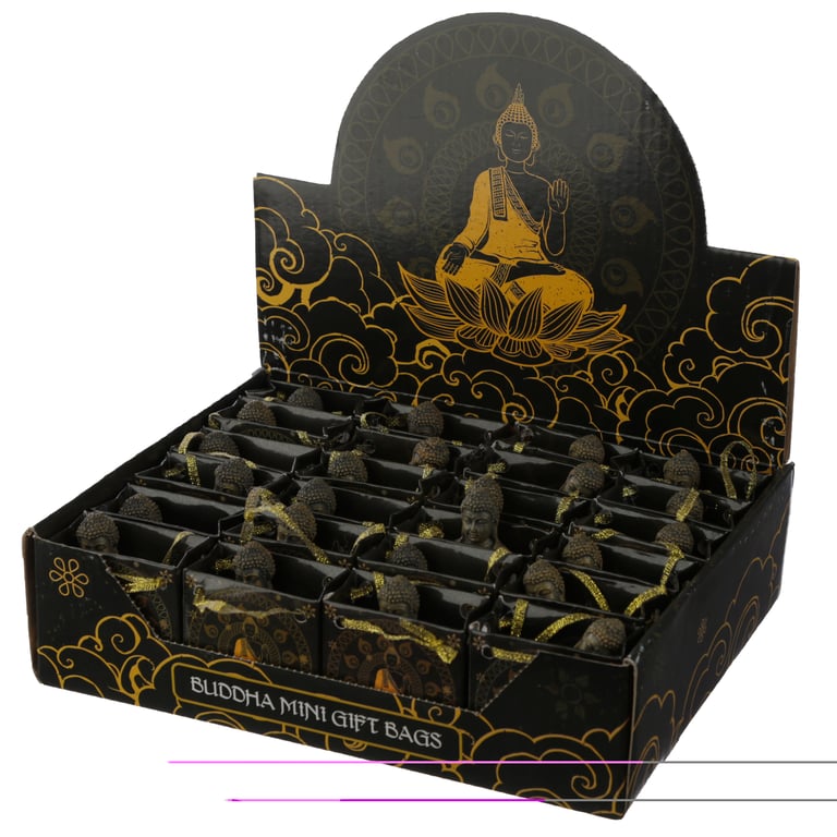 Mini Thai Buddha Figurine - Resin Statue Gift Bag Included