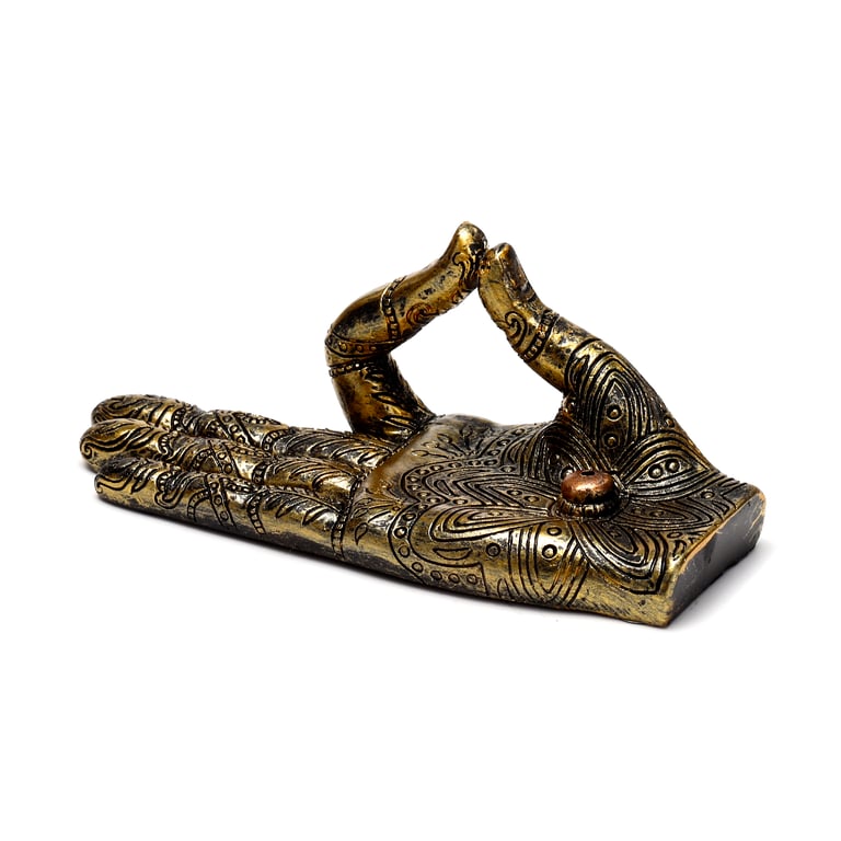 Ashcatcher Incense Stick Burner - Henna Buddha Hand Resin Holder