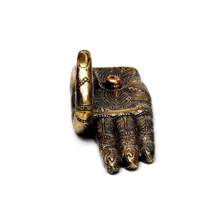 Ashcatcher Incense Stick Burner - Henna Buddha Hand Resin Holder