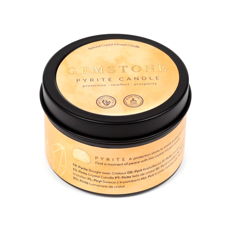 Crystal Gemstone & Dried Flower Beeswax Soy Candle - 15 Hour Burn Time