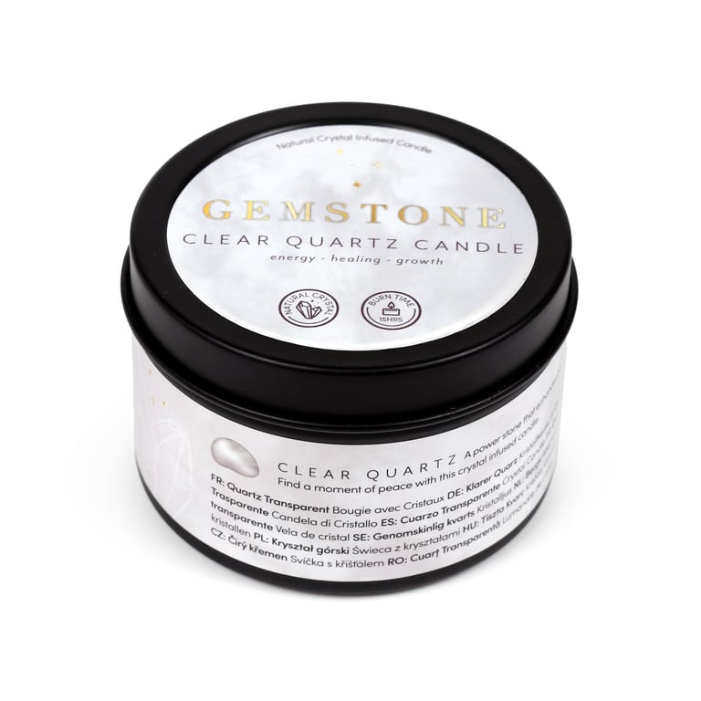 Crystal Gemstone & Dried Flower Beeswax Soy Candle - 15 Hour Burn Time