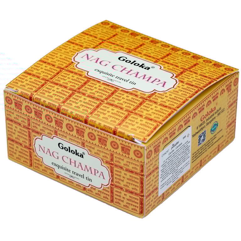 Goloka Wax Candle Tin - Nag Champa Scented Candle - 6 Hour Burn Time, Eco-Friendly Soy and Palm Wax Mix