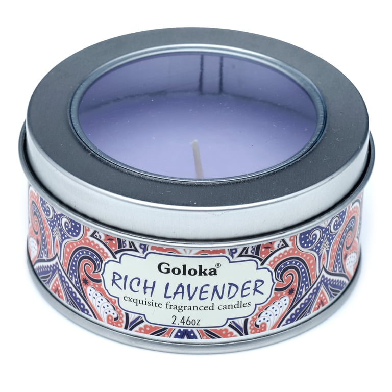 Goloka Paraffin Soy Palm Wax Lavender Candle - 6 Hour Burn Time, Sustainable and Ethical