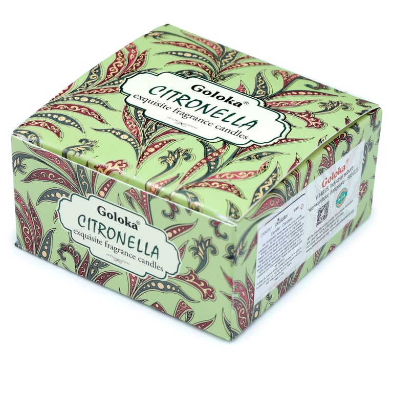 Goloka Paraffin Soy Palm Wax Citronella Candle Tin - 6 Hour Burn Time, Ethical Sustainable