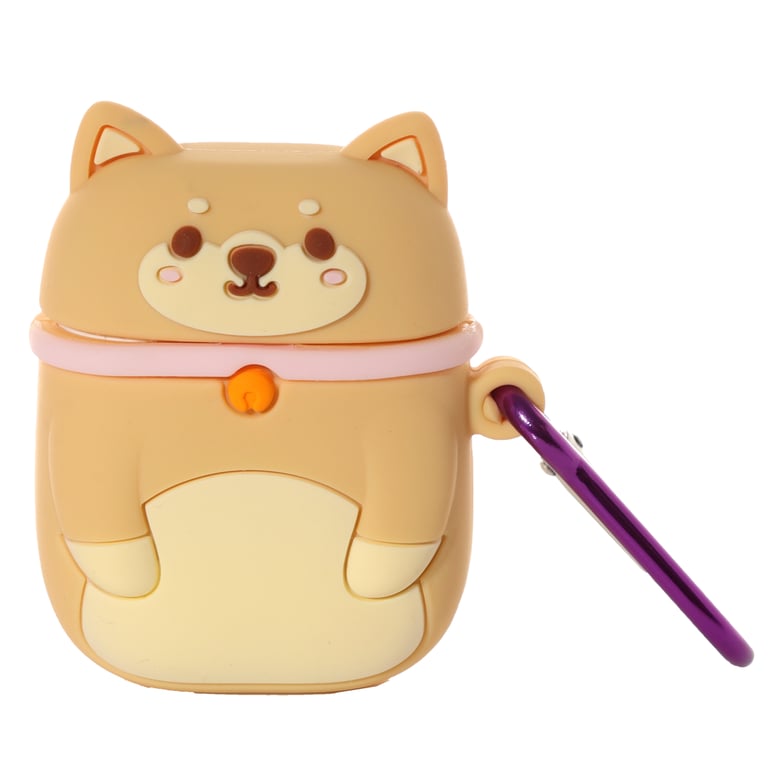 Wireless Earphone Silicone Case Cover - Shiba Inu Dog Snaps Securely