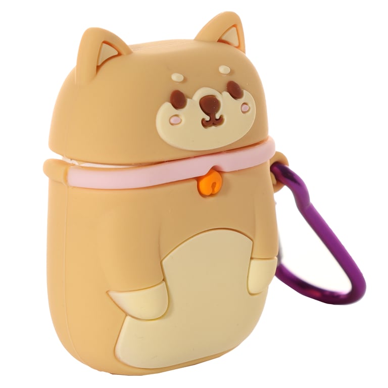 Wireless Earphone Silicone Case Cover - Shiba Inu Dog Snaps Securely