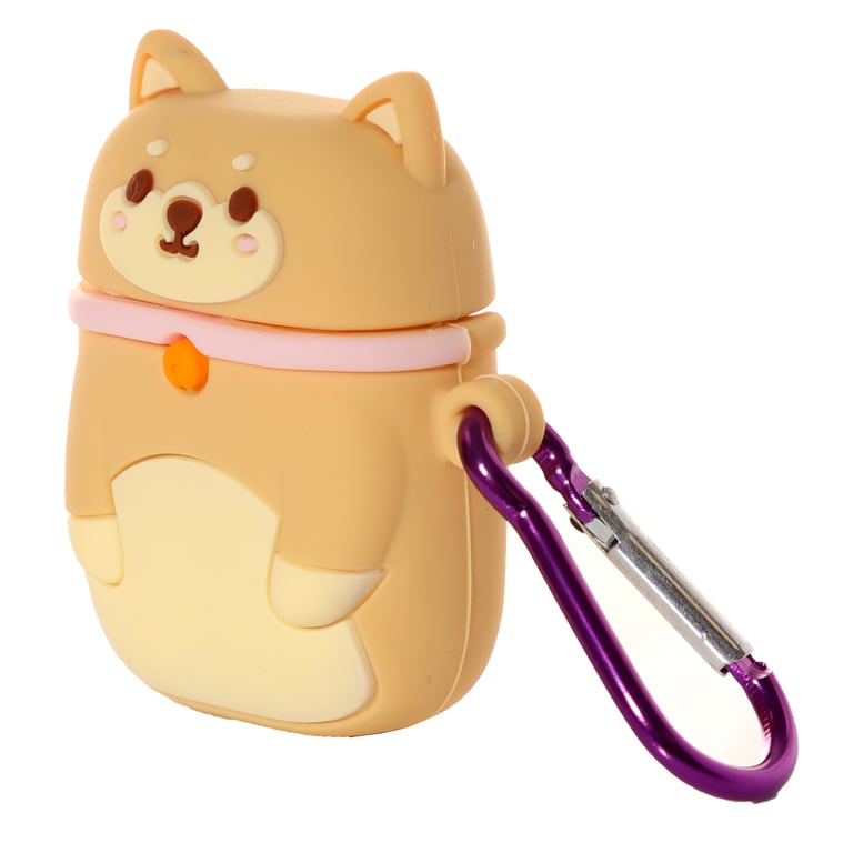 Wireless Earphone Silicone Case Cover - Shiba Inu Dog Snaps Securely