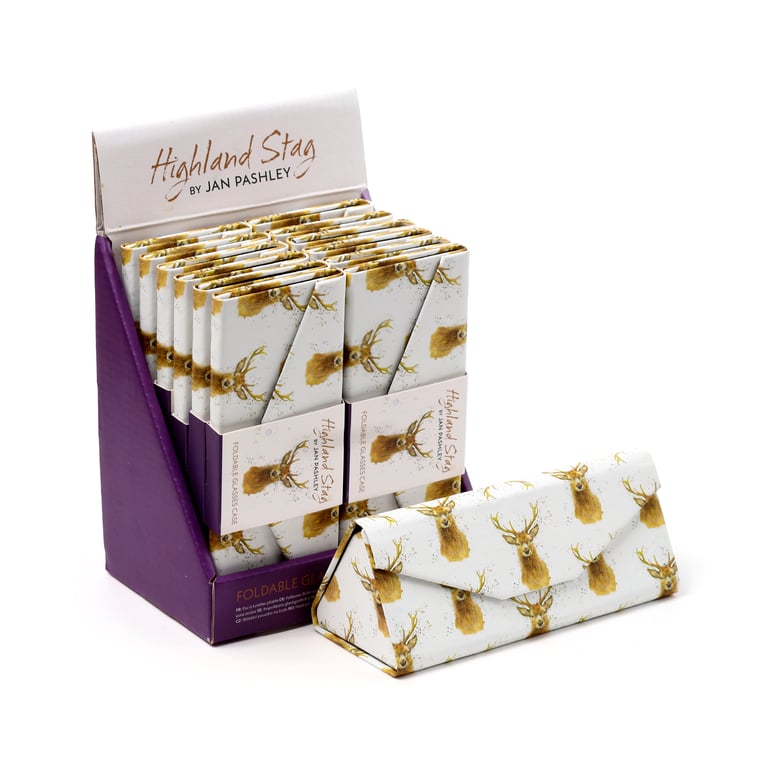 Foldable Licensed Stag Glass Holder - Paper & Metal Construction