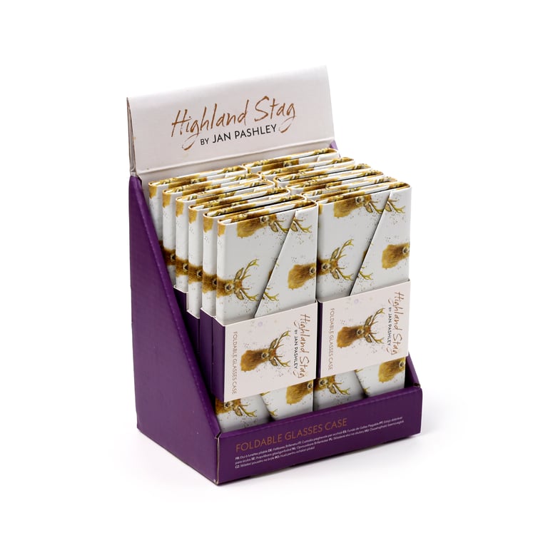 Foldable Licensed Stag Glass Holder - Paper & Metal Construction