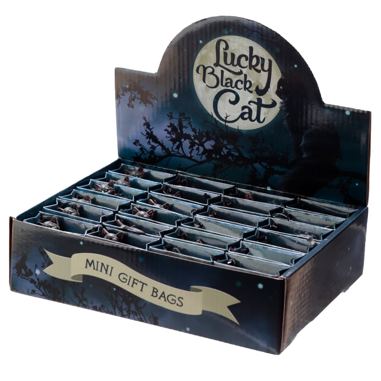 Resin Lucky Cat Figurine Collectable Ornament in Mini Gift Bag