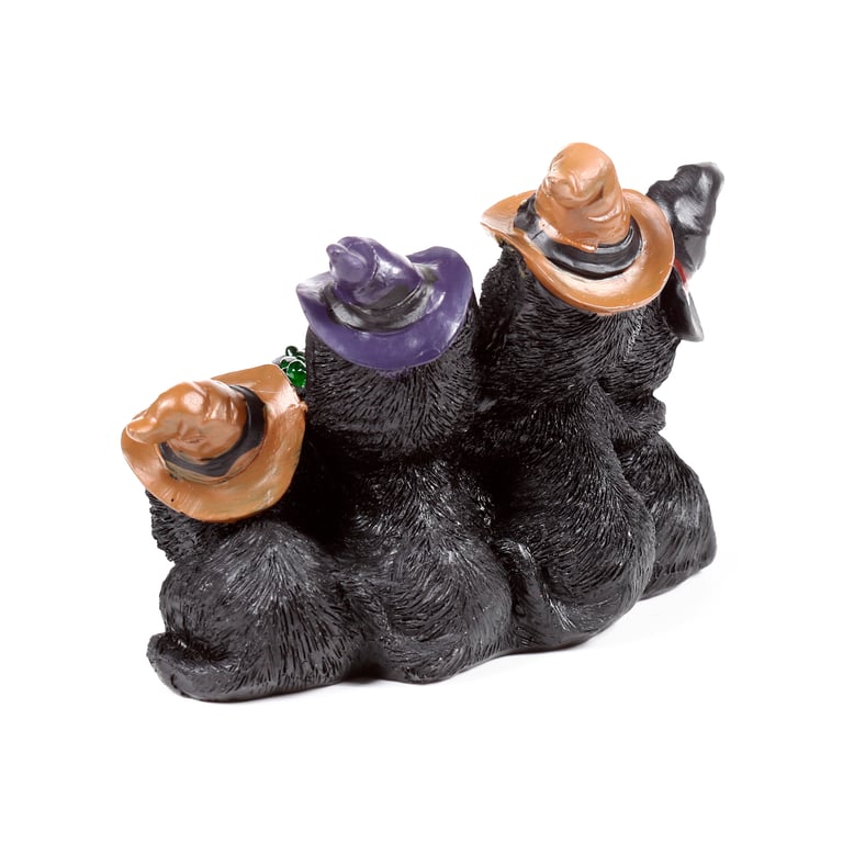Witches LED Cat - Bubbling Cauldron Figurine with On/Off Switch Light