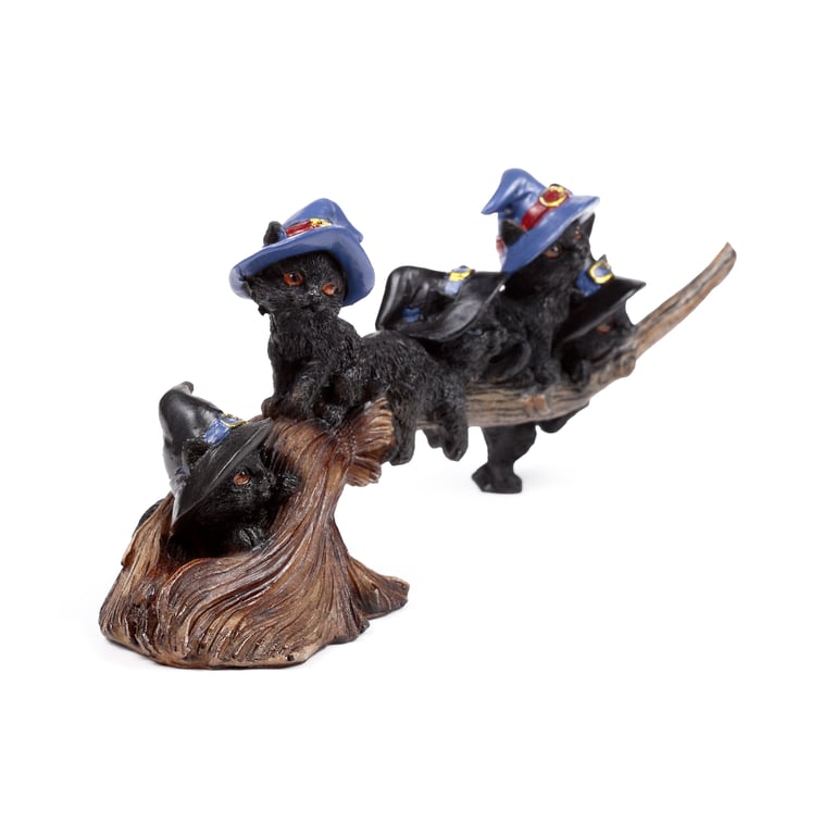 Resin Witch Playing on Broomstick - Halloween Home Decor
