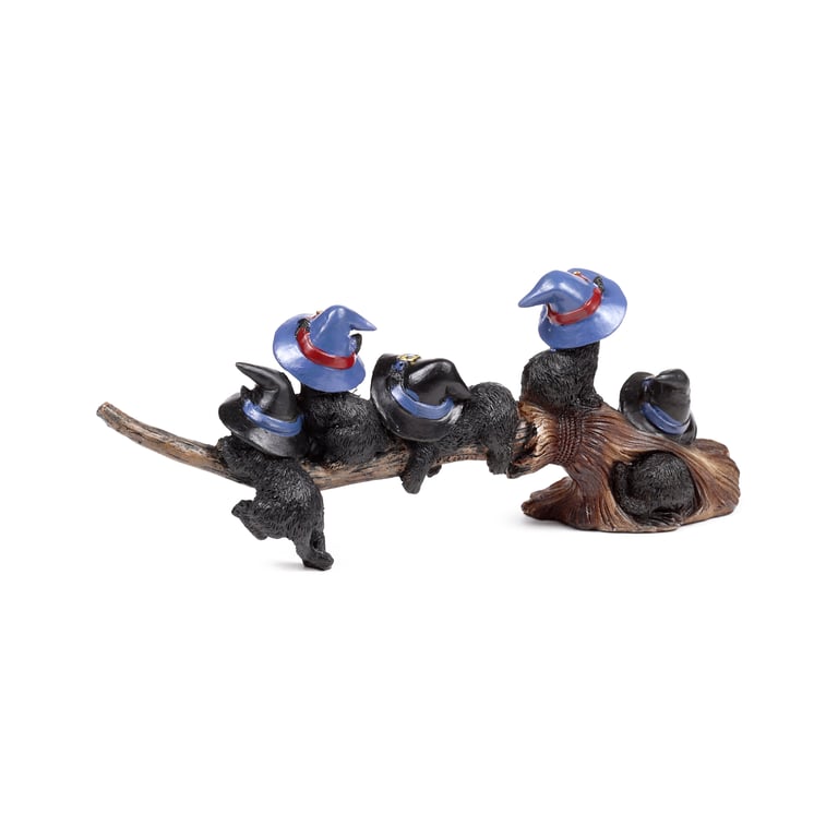 Resin Witch Playing on Broomstick - Halloween Home Decor
