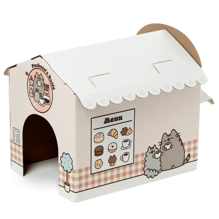 Pusheen Licensed Cardboard Cat Den Playhouse - Corrugated & Kraft Paper Construction
