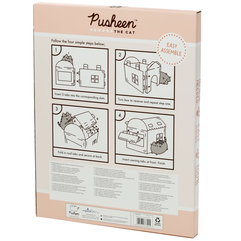 Pusheen Licensed Cardboard Cat Den Playhouse - Corrugated & Kraft Paper Construction