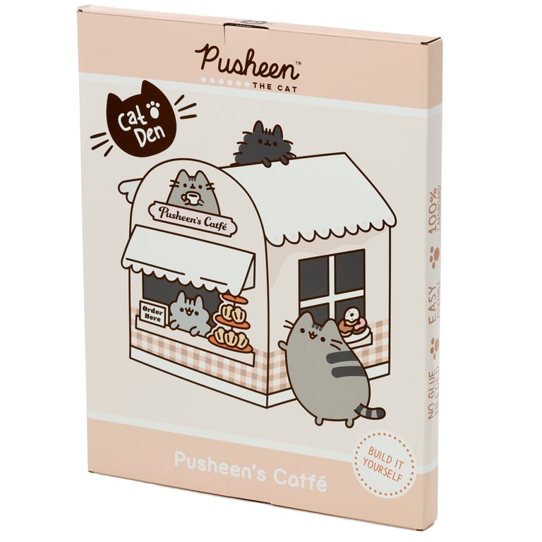 Pusheen Licensed Cardboard Cat Den Playhouse - Corrugated & Kraft Paper Construction