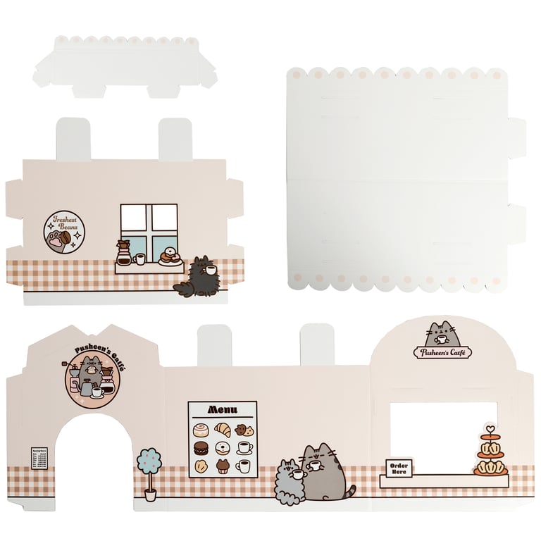 Pusheen Licensed Cardboard Cat Den Playhouse - Corrugated & Kraft Paper Construction
