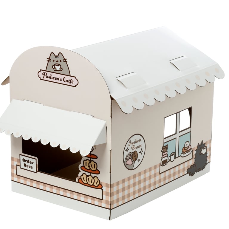 Pusheen Licensed Cardboard Cat Den Playhouse - Corrugated & Kraft Paper Construction
