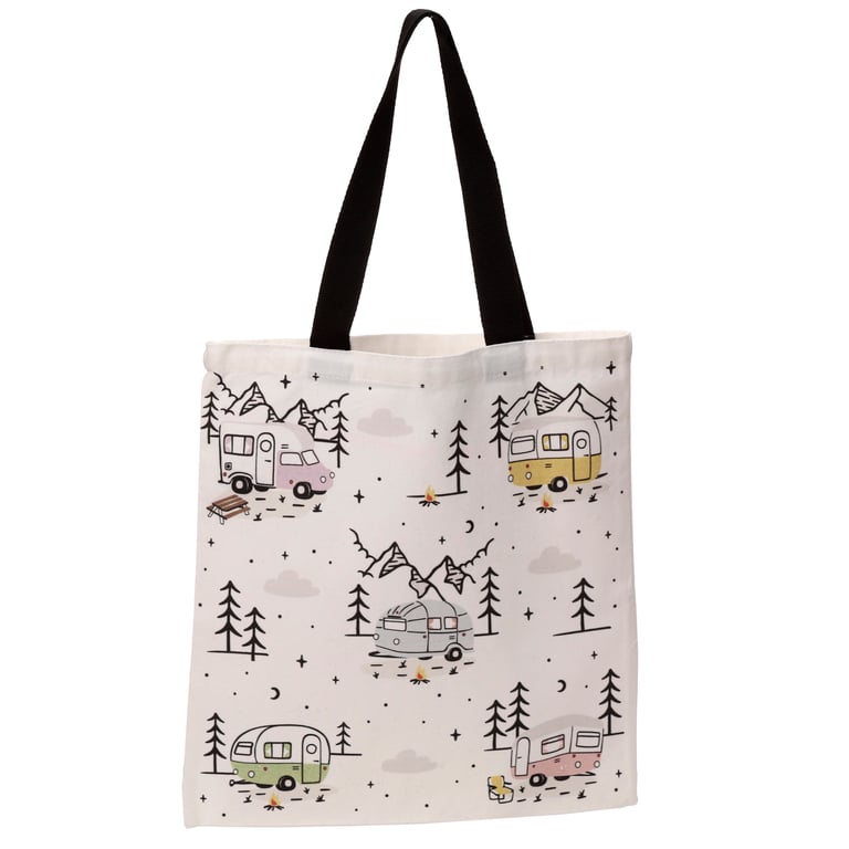Wildwood Caravan Handy Reusable Shopping Bag - Cotton Polyester, Zip-Free & Eco Friendly
