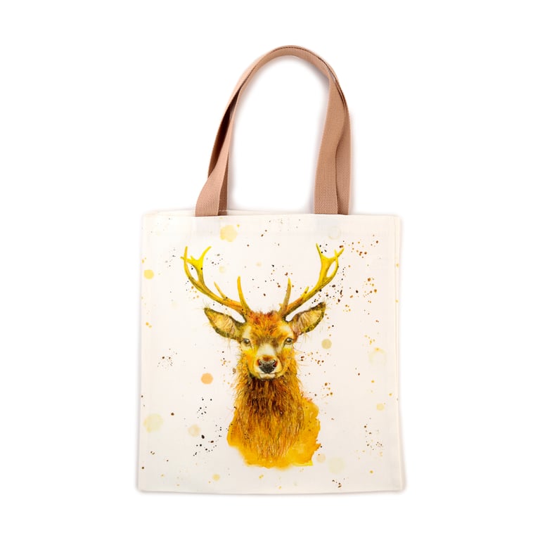 Jan Pashley Stag Reusable Cotton Polyester Tote Bag - Hand Washable and Licensed