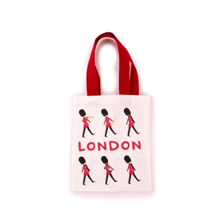 London Souvenir Guardsman Tote Bag - Reusable Cotton Polyester Blend Hand Wash