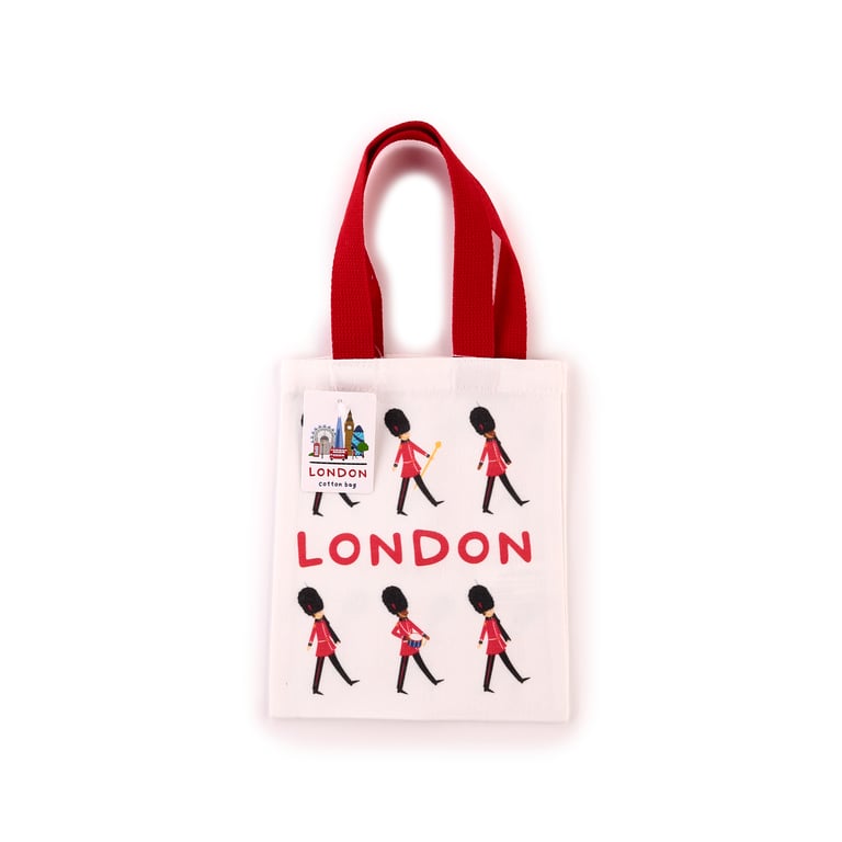 London Souvenir Guardsman Tote Bag - Reusable Cotton Polyester Blend Hand Wash