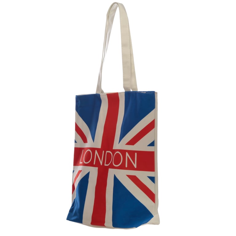 Handy Cotton Zip Up Shopping Bag - Reusable Union Jack Design