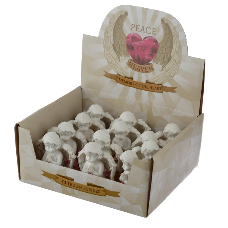 Peace of Heaven Mini Resin Cherub Figurine - Home Decor Angel Statue