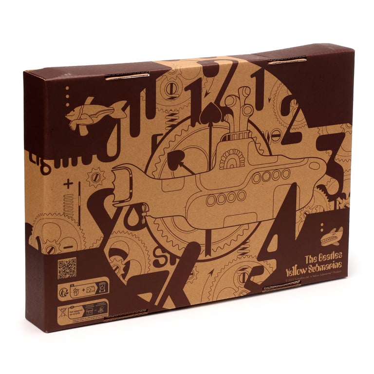 Licensed Yellow Submarine Shaped Wall Clock - Battery Operated, MDF Construction, Wall Mountable