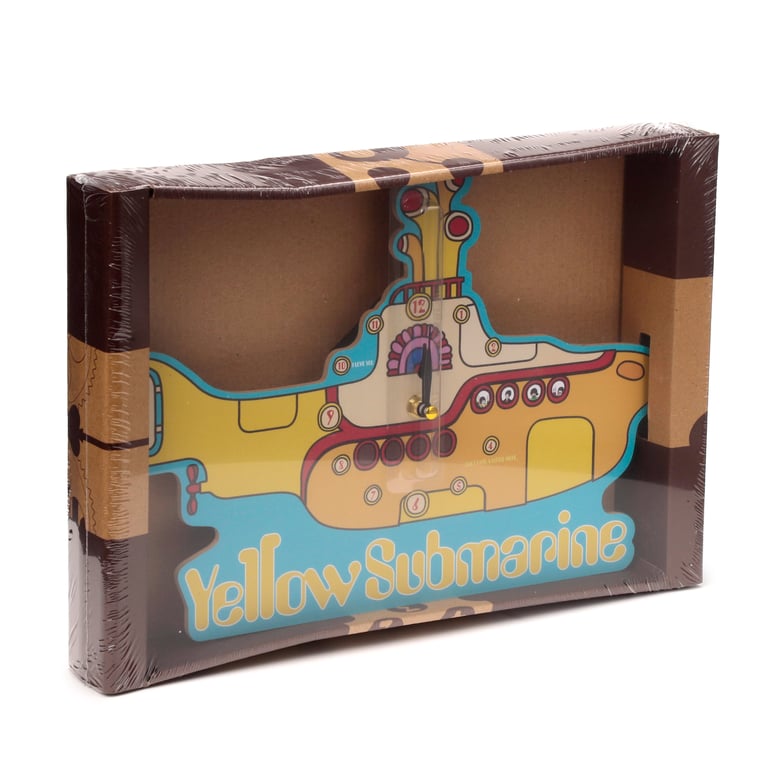 Licensed Yellow Submarine Shaped Wall Clock - Battery Operated, MDF Construction, Wall Mountable