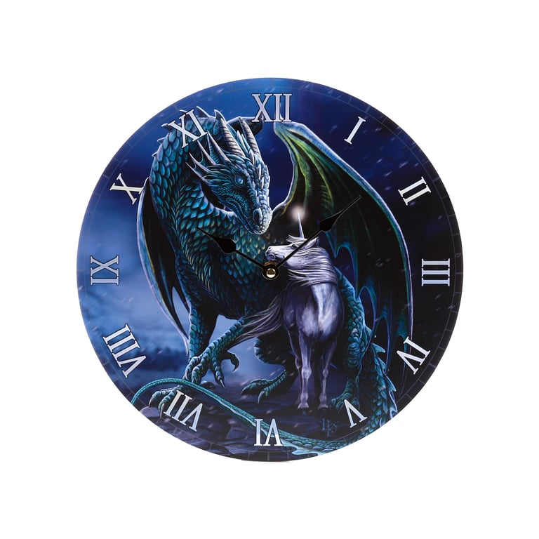 Lisa Parker Protector Magick Dragon & Unicorn MDF Licensed Wall Clock - Battery Operated and Mountable