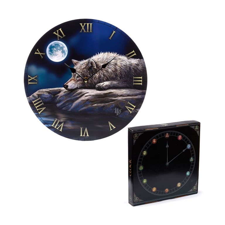 Lisa Parker Quiet Reflection Wolf MDF Battery Operated Wall Clock