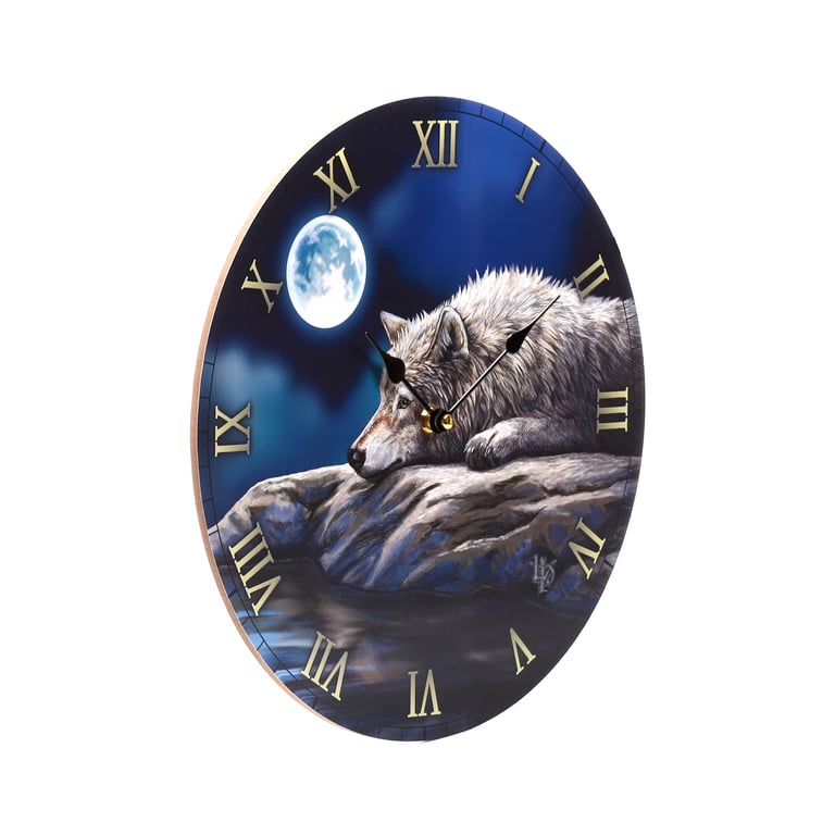 Lisa Parker Quiet Reflection Wolf MDF Battery Operated Wall Clock