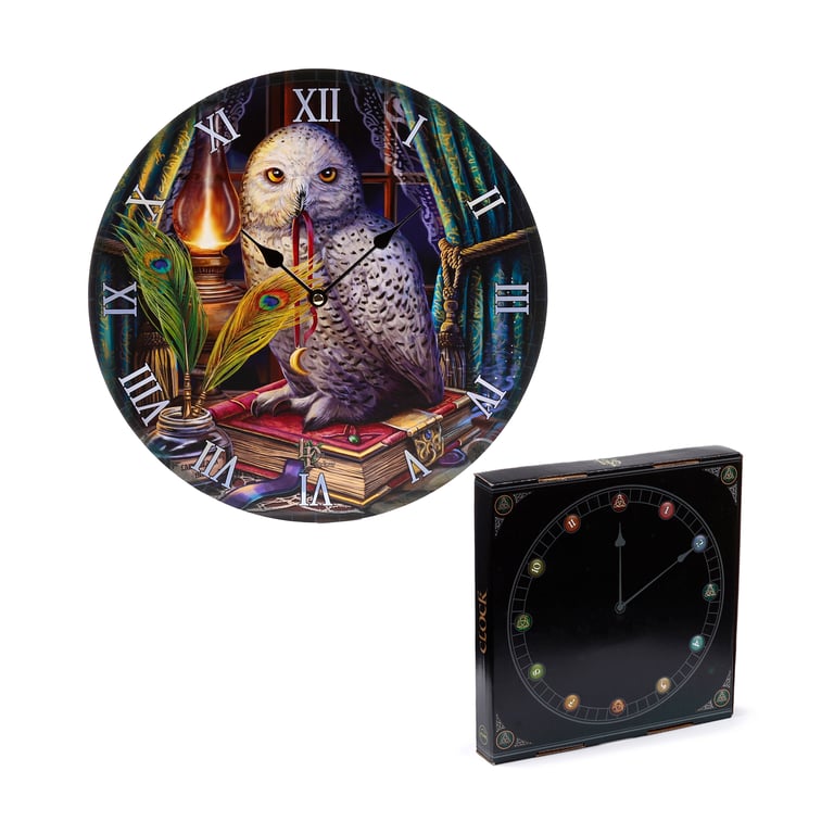 Lisa Parker Guardian of Spells Owl MDF Battery Operated Wall Clock