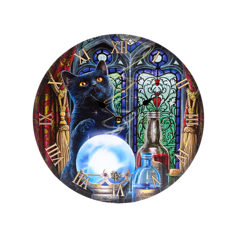 Lisa Parker Witches Apprentice Cats MDF Battery Operated Wall Clock - Home Decor