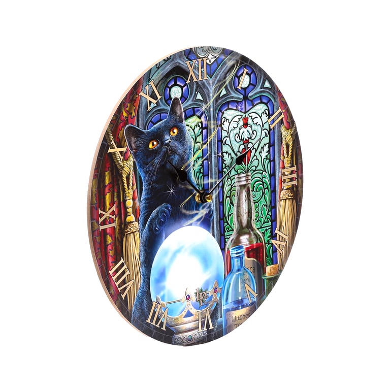 Lisa Parker Witches Apprentice Cats MDF Battery Operated Wall Clock - Home Decor