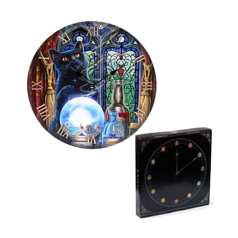 Lisa Parker Witches Apprentice Cats MDF Battery Operated Wall Clock - Home Decor