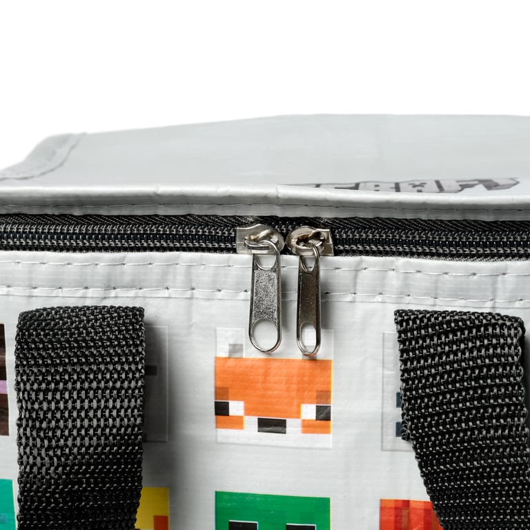 Minecraft Faces RPET Insulated Cooler Bag - Reusable and Eco-Friendly Food Preservation Bag