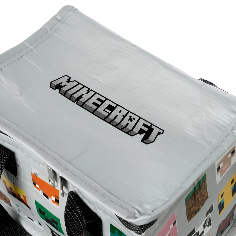 Minecraft Faces RPET Insulated Cooler Bag - Reusable and Eco-Friendly Food Preservation Bag