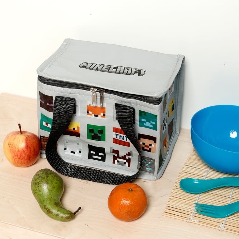 Minecraft Faces RPET Insulated Cooler Bag - Reusable and Eco-Friendly Food Preservation Bag