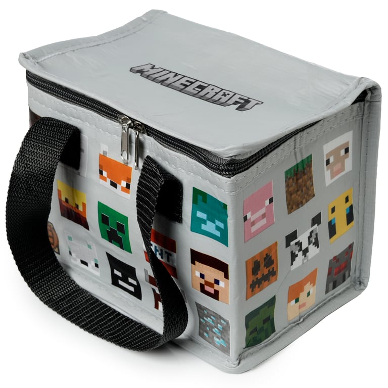Minecraft Faces RPET Insulated Cooler Bag - Reusable and Eco-Friendly Food Preservation Bag