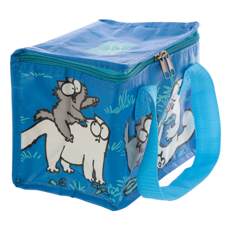 Blue Simon s Cat and Kitten Foil Lined Cool Bag with Polypropylene Webbing Handles